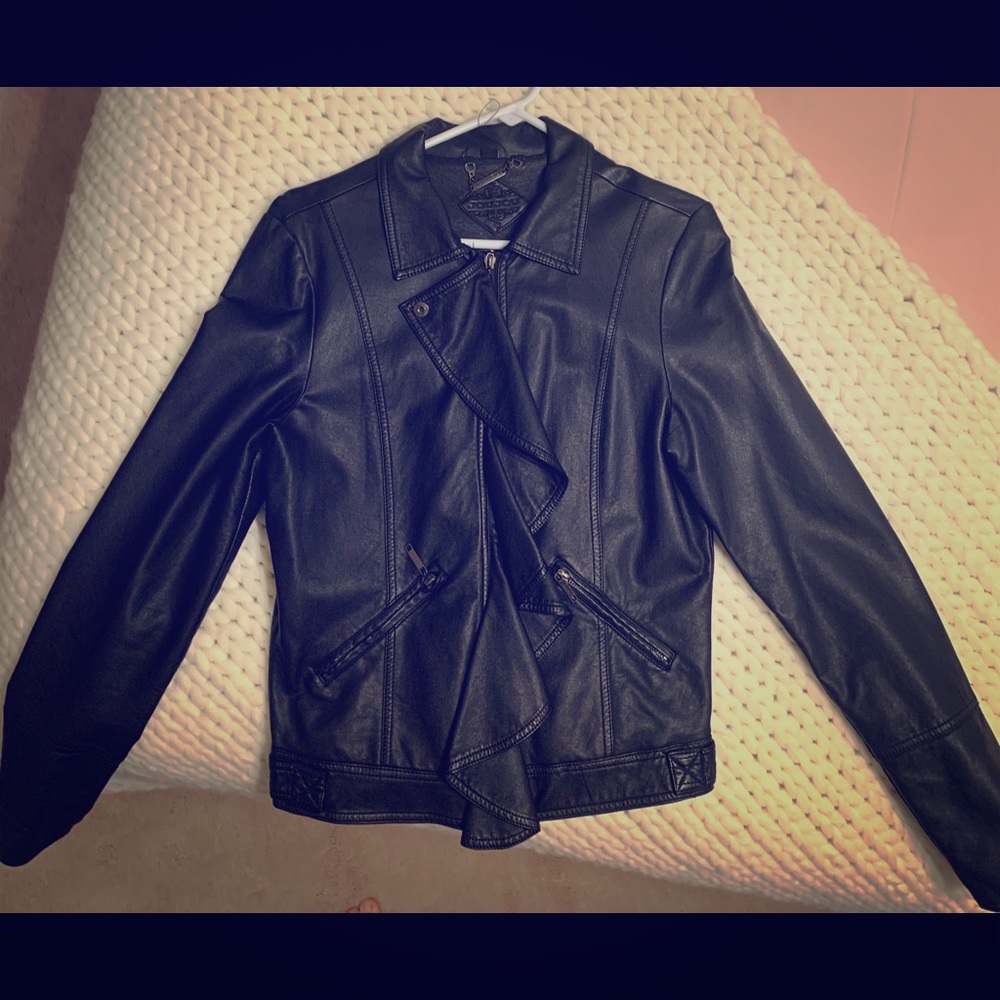 Boutique faux black leather jacket